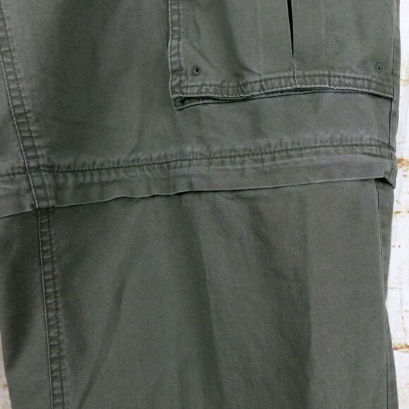 Columbia VTG Y2K Convertible Cargo Pants Mens 36X30 Olive Green Zip Off Cotton - Picture 6 of 13